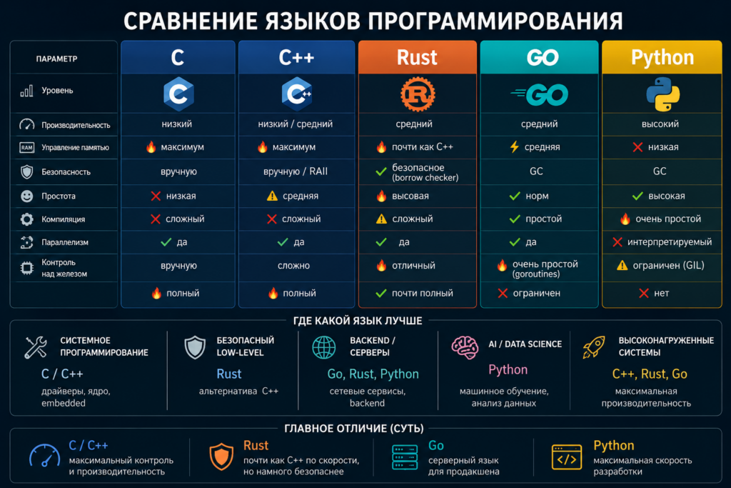 Сравнение языков программирования